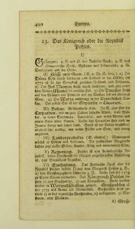 13. Das Königreich oder die Republik Pohlen