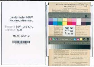 Entnazifizierung Gertrud Mees , geb. 20.10.1914 (Verw.Gehilfin)