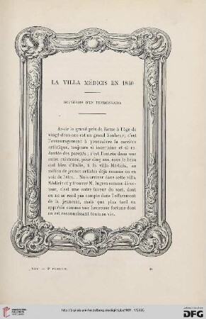 3. Pér. 25.1901: La villa Médicis en 1840 : souvenirs d'un pensionnaire
