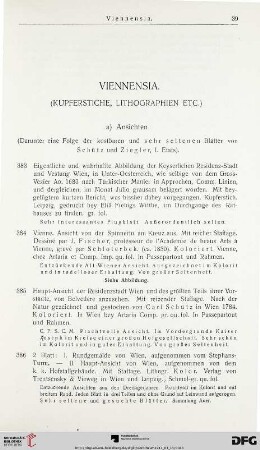 Viennensia (Nr. 383-723)