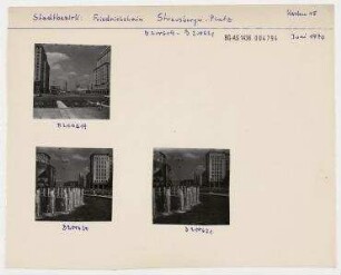Straßenansichten. Berlin, Friedrichshain, Karl-Marx-Allee (vor 1961 Stalinallee)/ Strausberger Platz