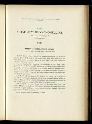 SOPRA ALCUNE NUOVE RHYNCHONELLINE DELLA SICILI A
