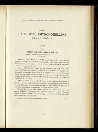 SOPRA ALCUNE NUOVE RHYNCHONELLINE DELLA SICILI A