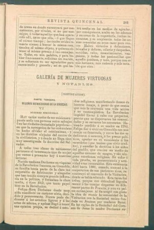 Galería de mujeres virtuosas y notables. (Continuación). : Parte tercera. Mujeres bienhechoras de la sociedad. VI. Mujeres misioneras.