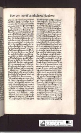 Von den zwelff artickeln des glaubens