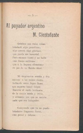 Al payador argentino M. Cientofante