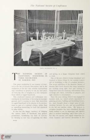 The National Society of Craftsmen : tendencies in table decoration