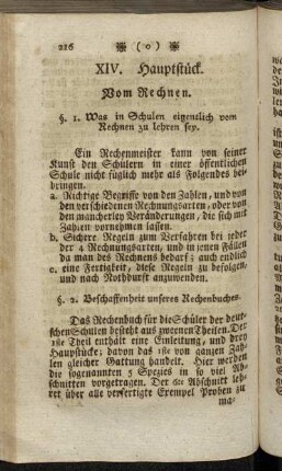 XIV. Hauptstück. Vom Rechnen.