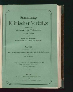 Über die schriftstellerische Thätigkeit im Verlaufe der Paranoia