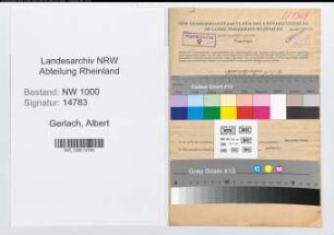 Entnazifizierung Albert Gerlach, geb. 27.11.1908 (Beamter)