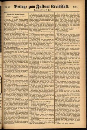 Zweite Ausgabe vom Samstag, den 09. Juli 1898.