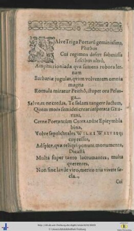 Salve Triga Poetarum ...