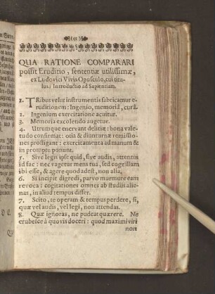 Qua Ratione Comparari possit Eruditio, sententiae utilissimae, ex [...]