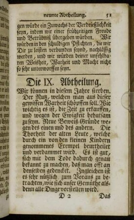 Die IX. Abtheilung.