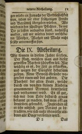 Die IX. Abtheilung.