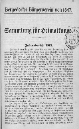 Jahresbericht 1913.