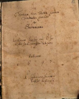 Josephi Indersdorffer tractatus de Sacramentis - BSB Clm 28009