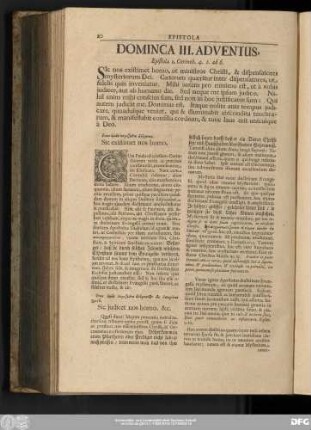Dominca III. Adventus, Epistola 1. Corinth. 4. 1. ad 6.