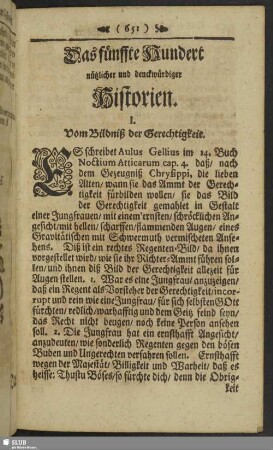Das fünffte Hundert nützlicher und deckwürdiger Historien