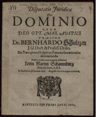 Disputatio Iuridica De Dominio
