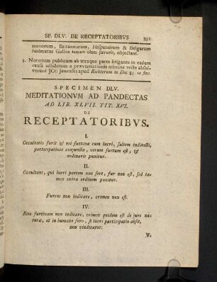 391-401, Spec. 555. De Receptatoribus