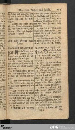 Vom Lobe Gottes nach Tische.