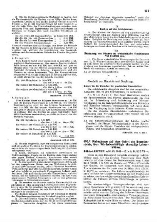 Maßnahmen auf dem Gebiet des Beamtenrechts, hier: Wiederbeschäftigte ehemalige Lehrerbildner : [Amtliche Erlasse] ; [Amtlicher Teil]