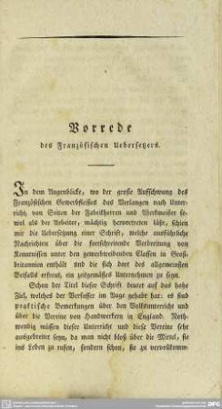 Vorrede des Französischen Uebersetzers