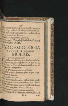 Eclogae IX. cui nomen Moeris.