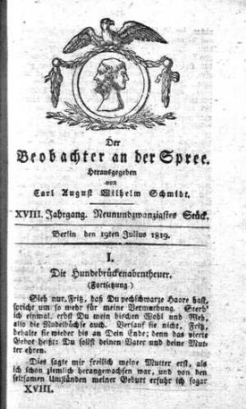 29. Stueck, 19. Julius 1819