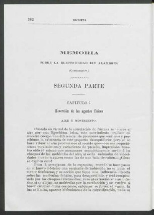 Memoria sobre la electricidad sin alambres - (Continuación) : Segunda Parte - Capítulo I: Reversión de los físicos [Continuación]