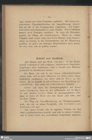 Schluß und Ausblick