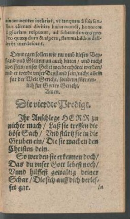 Die vierdte Predigt.