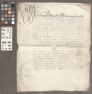Mainz (Generalia): Schuldverschreibung des Erzbischofs Johann Philipp von Mainz für eine Anleihe bei dem Juliushospital in Würzburg