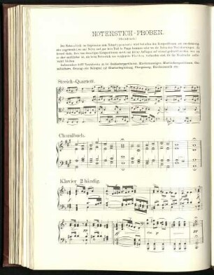 Notenstich-Proben, Autographie-Probe, Notensatz-Proben, Notenstich- und Zinkhochätzung