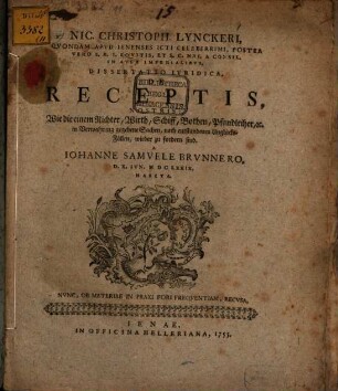 Diss. iur. de receptis