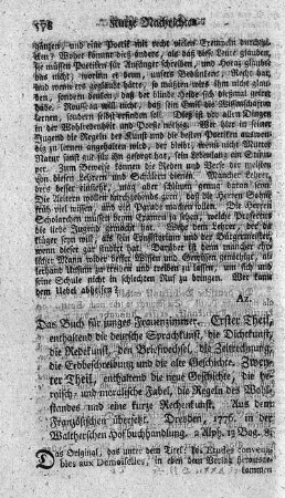 Das Buch für junge Frauenzimmer. T.1.2.
