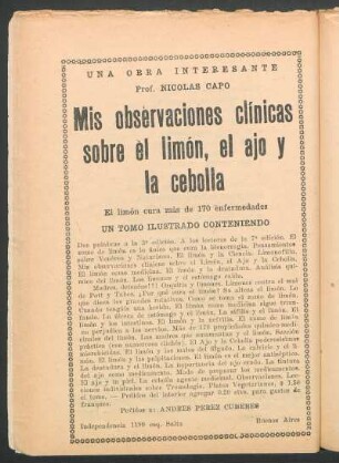 Mis observación clínicas sobre el limón, el ajo y la cebolla : El limón cura más de 170 enfermedades