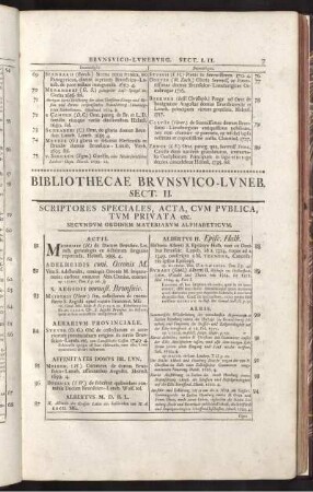 Bibliothecae Brunsvico-Luneb. Sect. II.