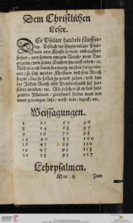 Dem Christlichen Leser