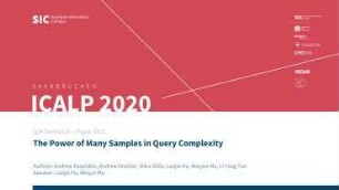 The Power of Many Samples in Query Complexity: Q/A Session D - Paper D2.C