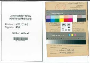 Entnazifizierung Wiltrud Becker , geb. 28.11.1915 (Roentgenhelferin)