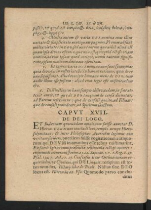 Caput XVII. De Dei Loco.