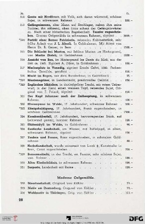 Moderne Oelgemälde (Nr. 332-350) (mit Abb. Nr. 351)