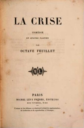 La crise : Comédie en 4 parties