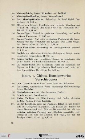 Japan. und Chines. Kunstgewerbe, Verschiedenes (Nr. 196-269)
