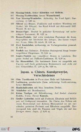 Japan. und Chines. Kunstgewerbe, Verschiedenes (Nr. 196-269)