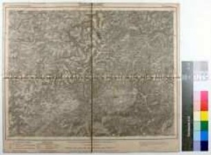 Topographische Karte der Gegend südlich von Pirmasens zwischen dem pfälzischen Zweibrücken und Lembach sowie Bitche in Lothringen