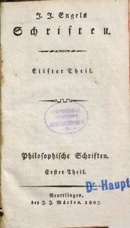 Philosophische Schriften, 1