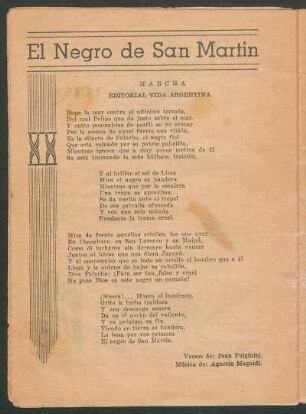 El negro de San Martín : Marcha